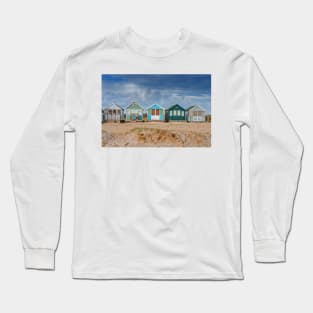 Beach Huts Hengistbury Head Dorset England Long Sleeve T-Shirt